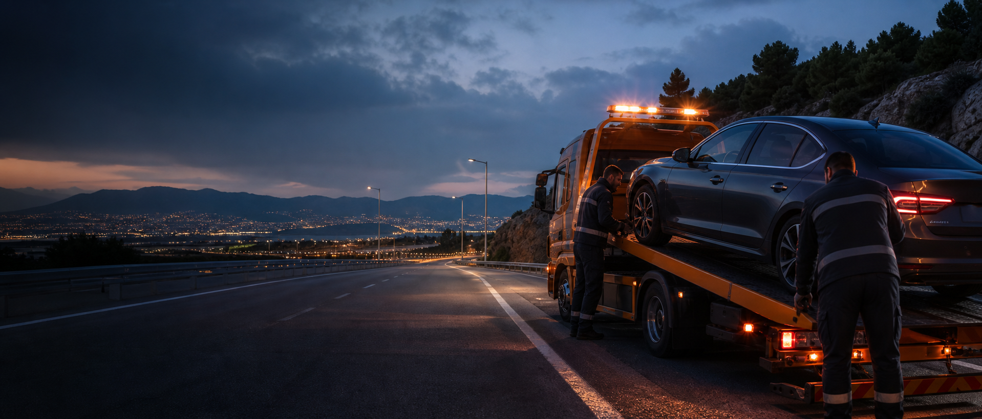 İzmir çevre yolunda oto çekici